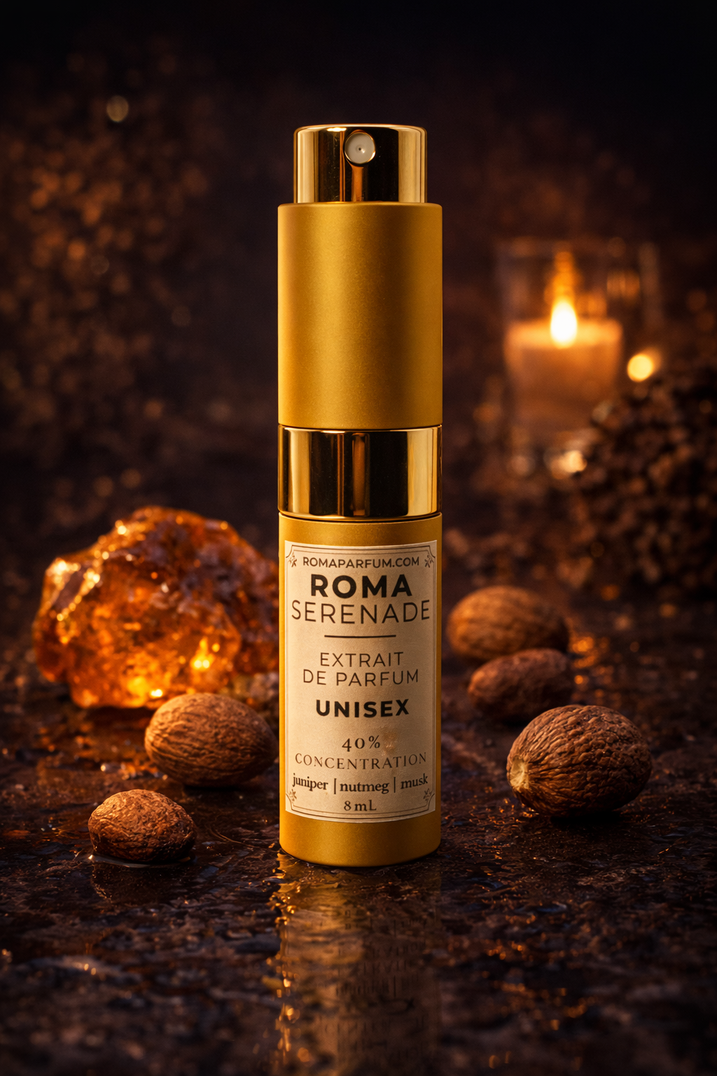 Roma Serenade Juniper Nutmeg Musk 8mL Luxury Fragrance On the Go
