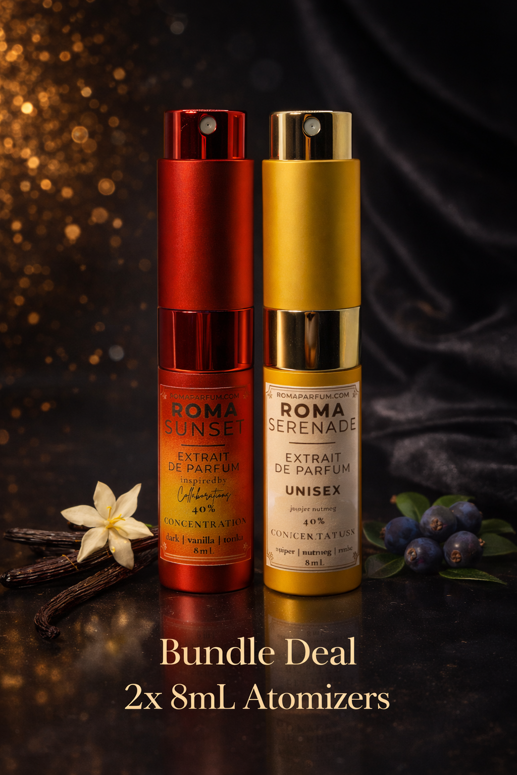 Roma Serenade + Roma Sunset Bundle — Extrait de Parfum 8mL Duo 40% Concentration
