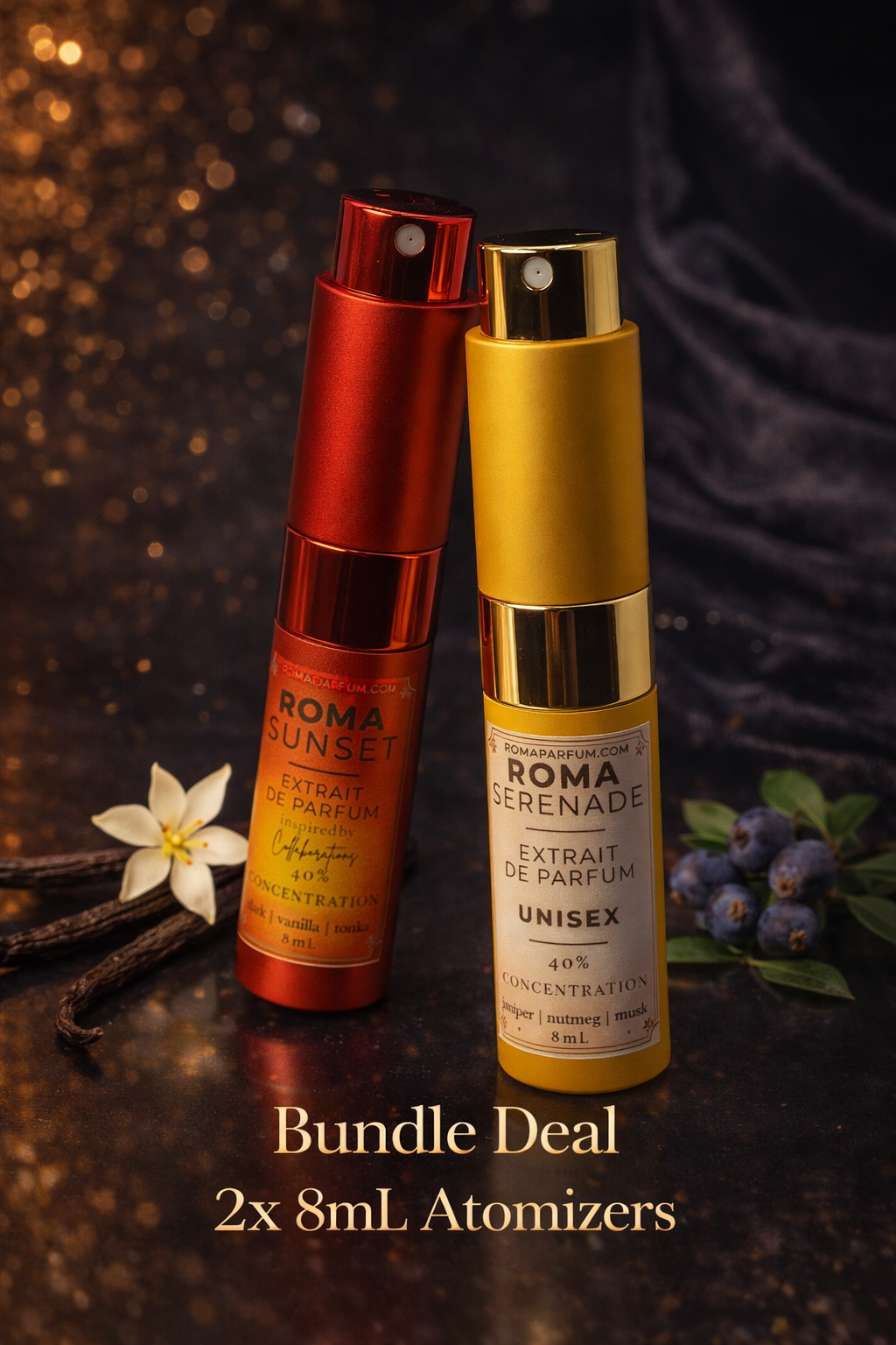 Roma Serenade + Roma Sunset Bundle — Extrait de Parfum 8mL Duo 40% Concentration